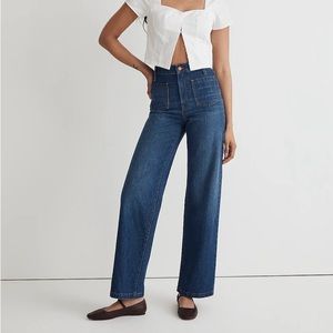 Madewell Perfect Vintage Wide-Leg Jeans Caronia Wash Patch Pocket Size 29 W